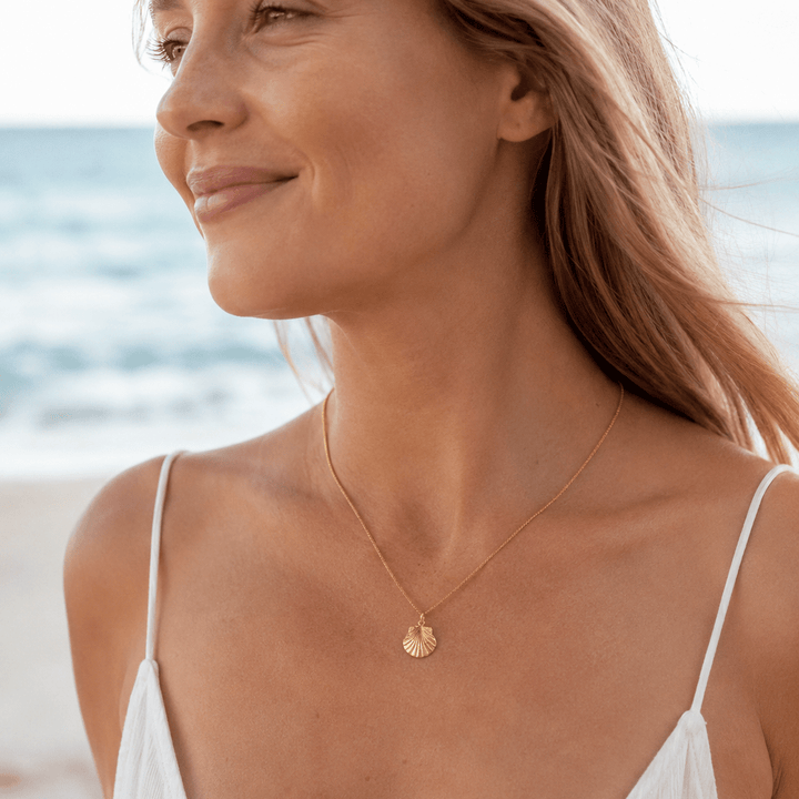 18ct Gold Vermeil Scallop Shell Necklace by Blackbird Jewellery | Handmade jewellery