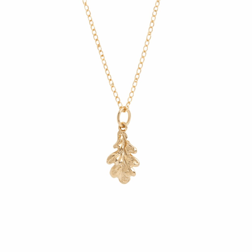18ct Gold Vermeil Oak Leaf Necklace by Blackbird Jewellery | Handmade jewellery