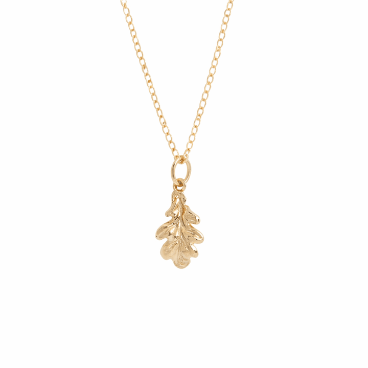 18ct Gold Vermeil Oak Leaf Necklace by Blackbird Jewellery | Handmade jewellery