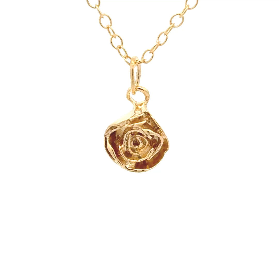 18ct Gold Vermeil Rose Necklace by Blackbird Jewellery | Handmade jewellery