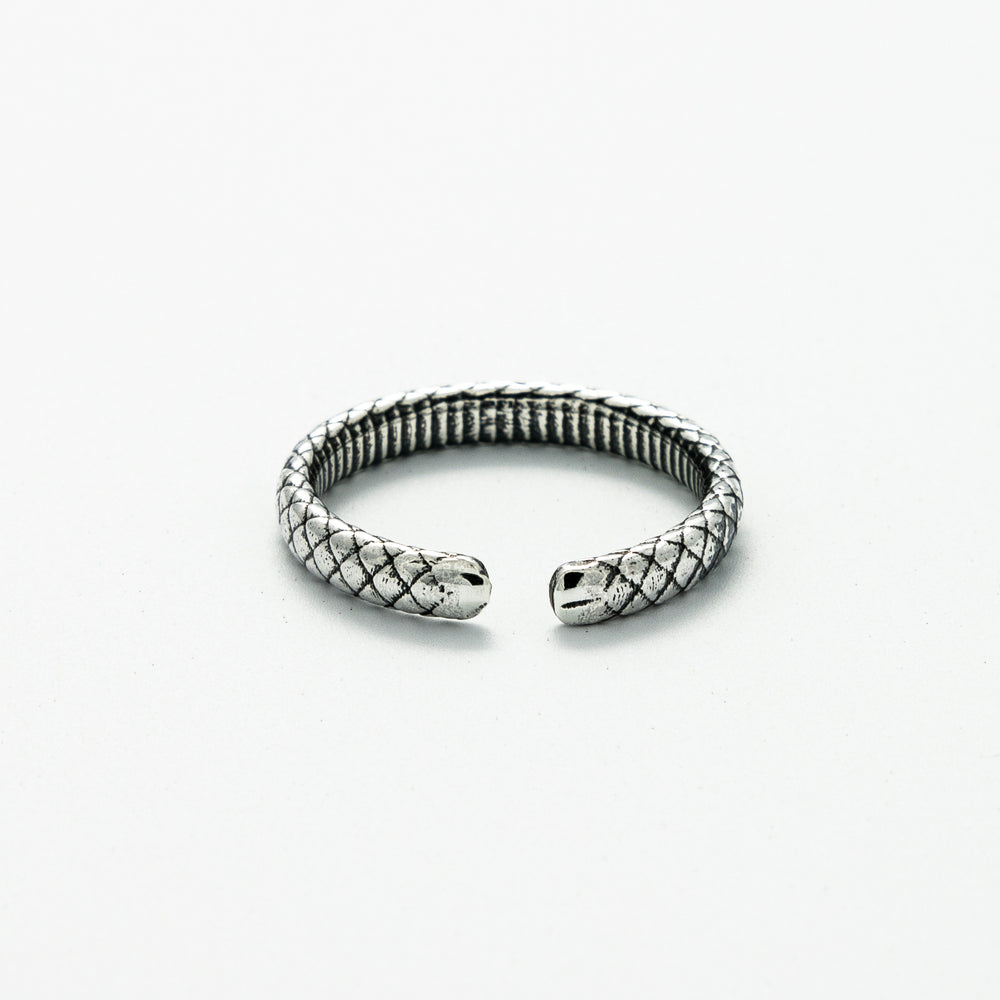 Blackbird Jewellery Sterling Silver Snakeskin Textured Ring – Unisex Jewellery Gift