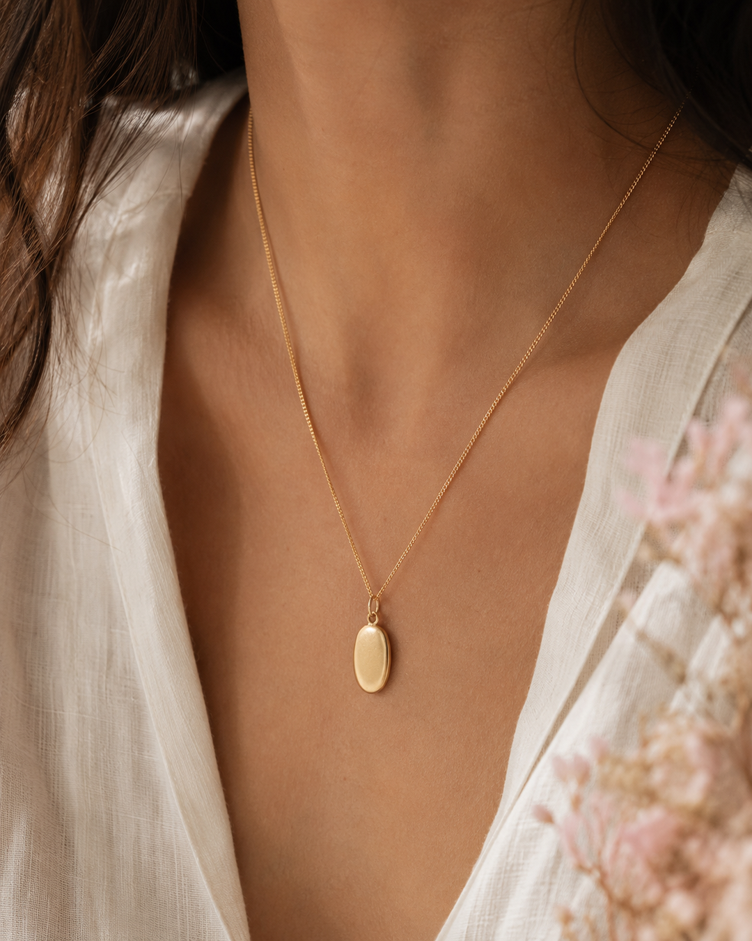 18ct Gold Vermeil Large Pebble Necklace