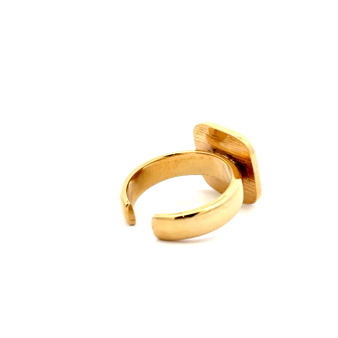 18ct Gold Vermeil Graffiti Love Ring by Blackbird Jewellery | Handmade jewellery