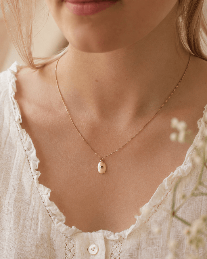 18ct Gold Vermeil Medium Pebble Blue Topaz Necklace by Blackbird Jewellery | Handmade jewellery