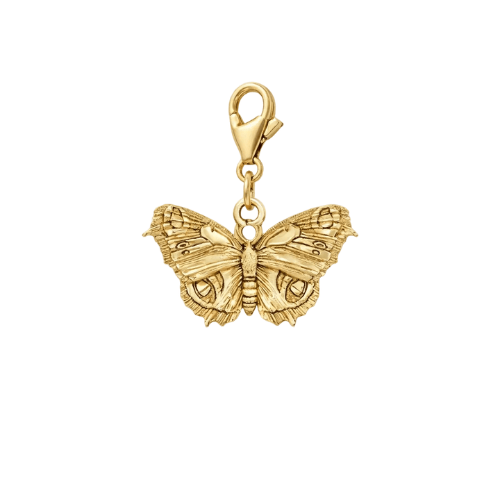 18ct Gold Vermeil Peacock Butterfly Clip - On Charm by Blackbird Jewellery | Handmade jewellery