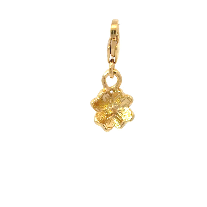 Blackbird Jewellery 18ct gold vermeil primrose clip-on charm handmade floral jewellery