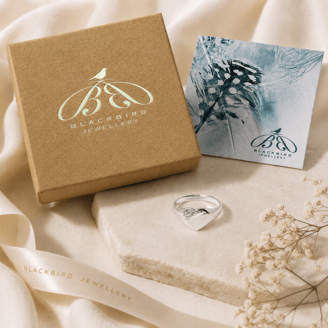 Sterling Silver Heart Signet Ring by Blackbird Jewellery | Handmade jewellery