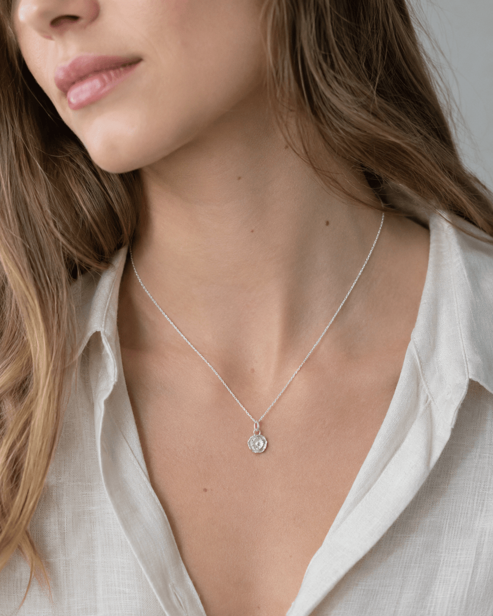 Sterling Silver Poppy Flower Necklace by Blackbird Jewellery | Handmade jewellery