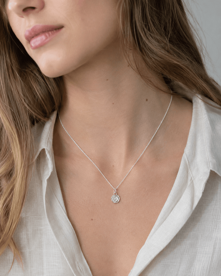Sterling Silver Poppy Flower Necklace by Blackbird Jewellery | Handmade jewellery