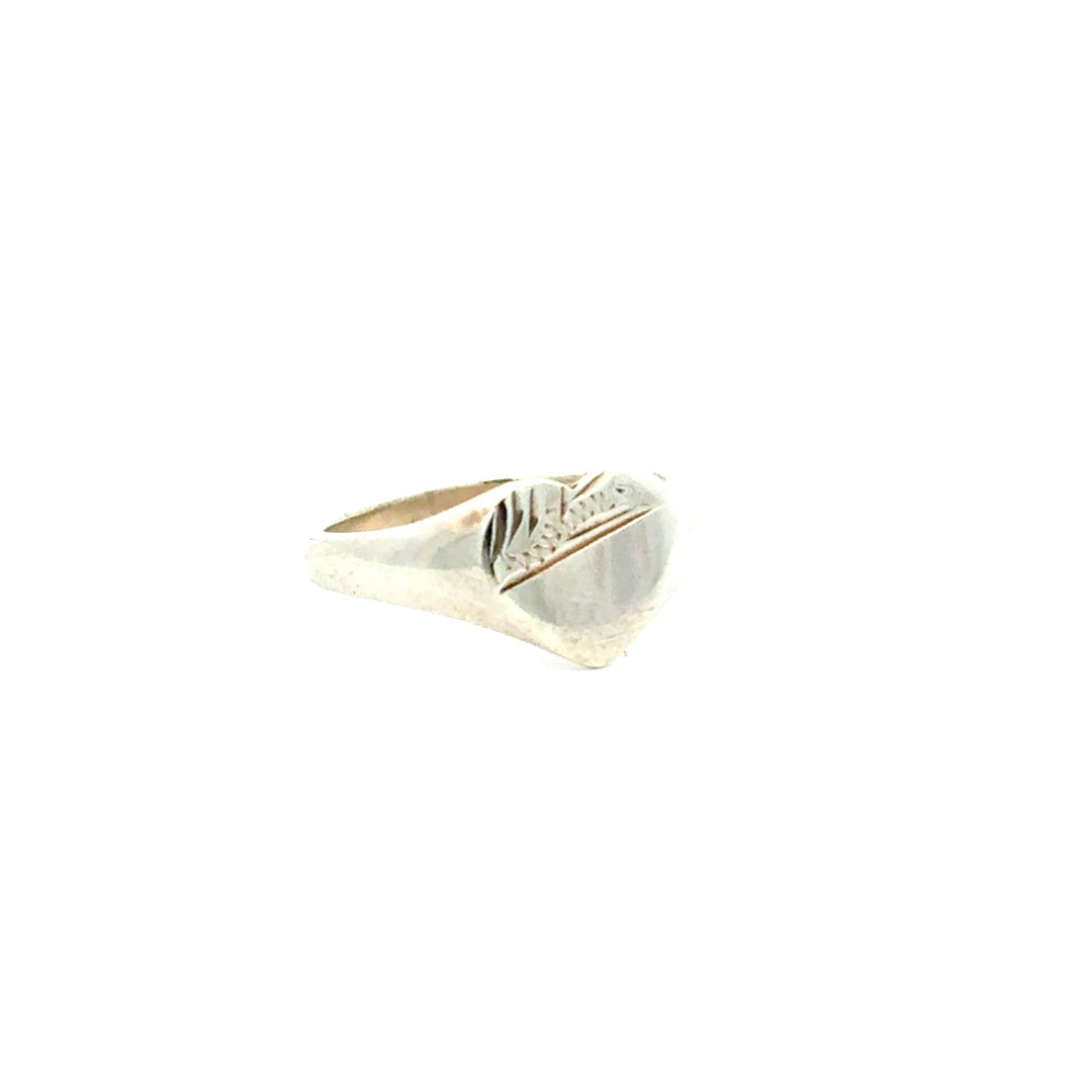Sterling Silver Heart Signet Ring by Blackbird Jewellery | Handmade jewellery