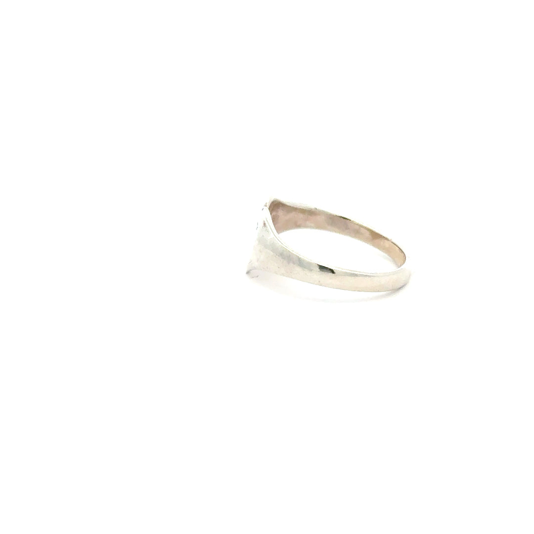 Sterling Silver Heart Signet Ring by Blackbird Jewellery | Handmade jewellery