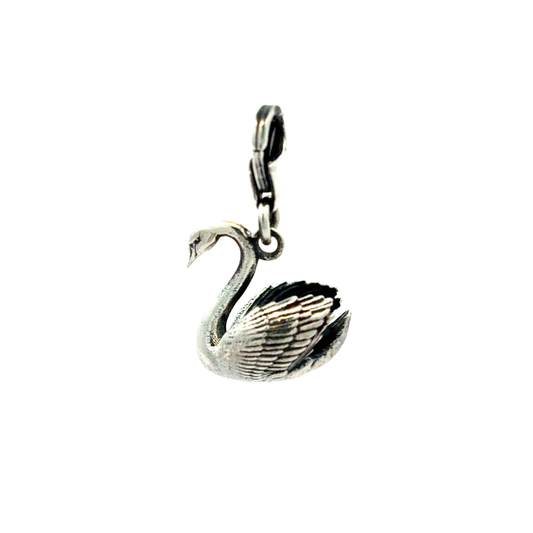 Blackbird Jewellery swan clip-on charm presented in branded gift box
