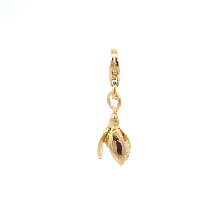 Blackbird Jewellery 18ct gold vermeil snowdrop clip-on charm handmade birth flower jewellery