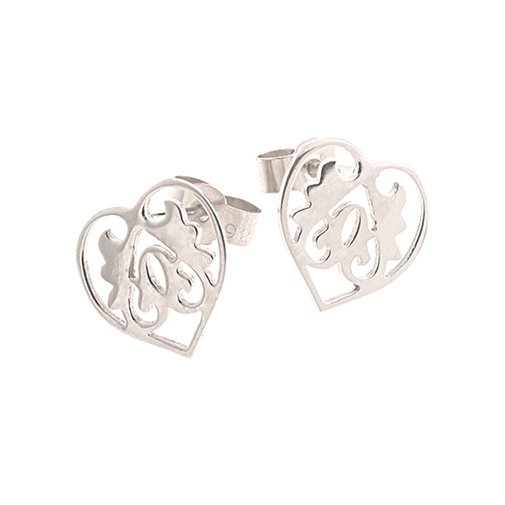 Blackbird Jewellery Sterling Silver Ace of Hearts stud earrings, handmade in the UK and presented as a romantic gift for Valentine’s Day or birthdays