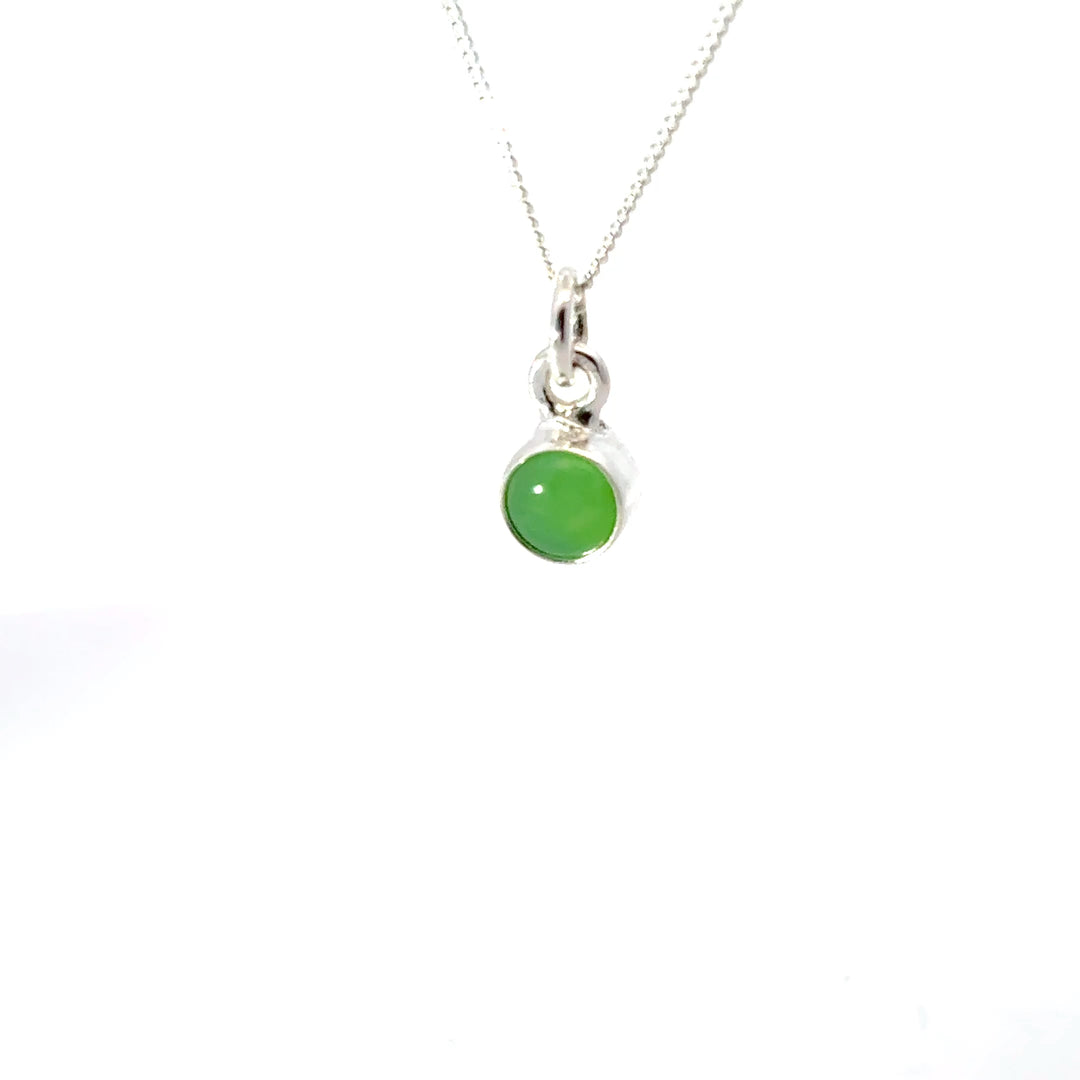 Sterling Silver Chrysoprase Necklace by Blackbird Jewellery | Handmade jewellery