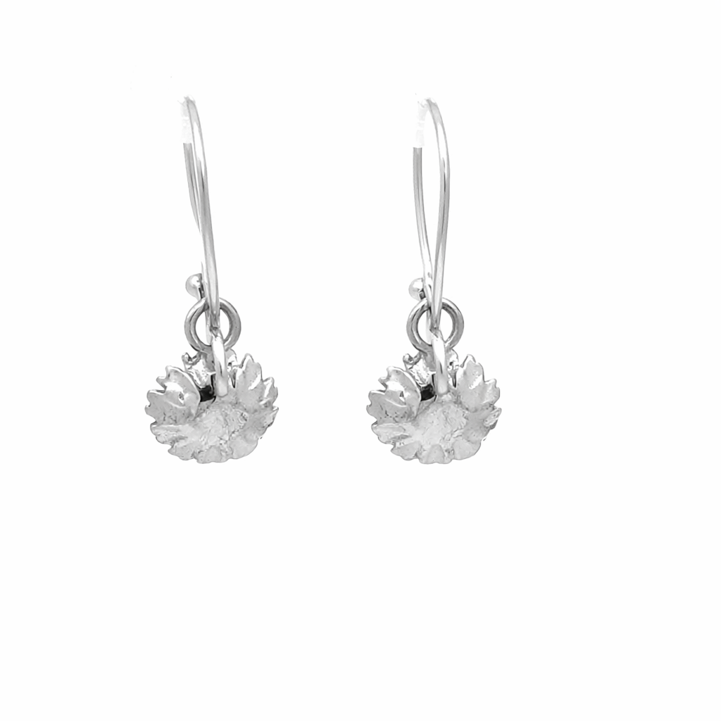 Blackbird Jewellery sterling silver daisy drop earrings handmade floral jewellery gift for her back view