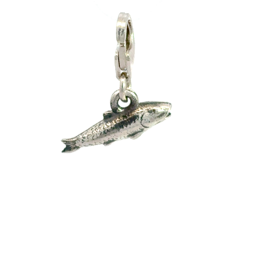 Sterling Silver Lucky Fish Clip - On Charm by Blackbird Jewellery | Handmade jewellery