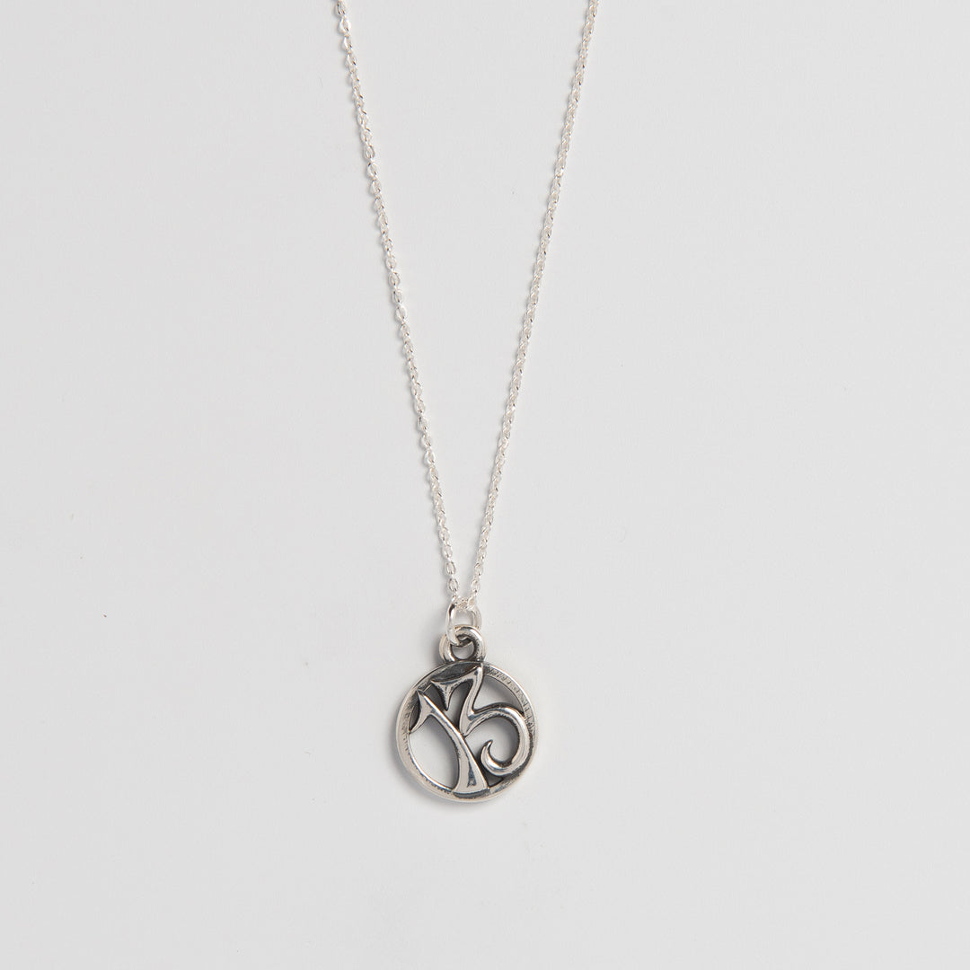 Blackbird Jewellery sterling silver lucky 13 charm necklace on extendable trace chain, handmade in the UK