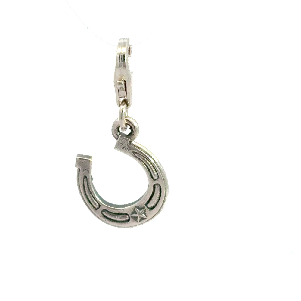 Sterling Silver Lucky Horseshoe Clip - On Charm by Blackbird Jewellery | Handmade jewellery