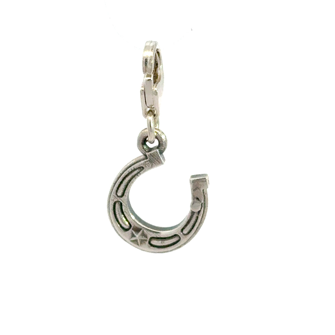 Sterling Silver Lucky Horseshoe Clip - On Charm by Blackbird Jewellery | Handmade jewellery