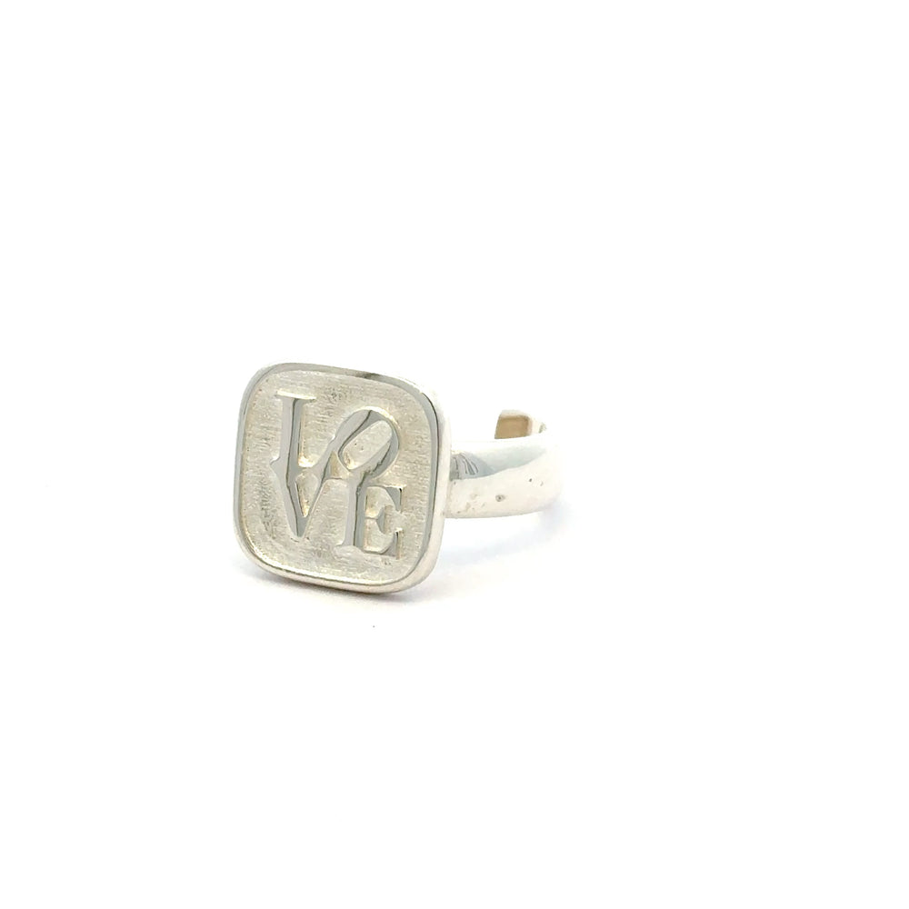Sterling Silver Graffiti Love Ring by Blackbird Jewellery | Handmade jewellery