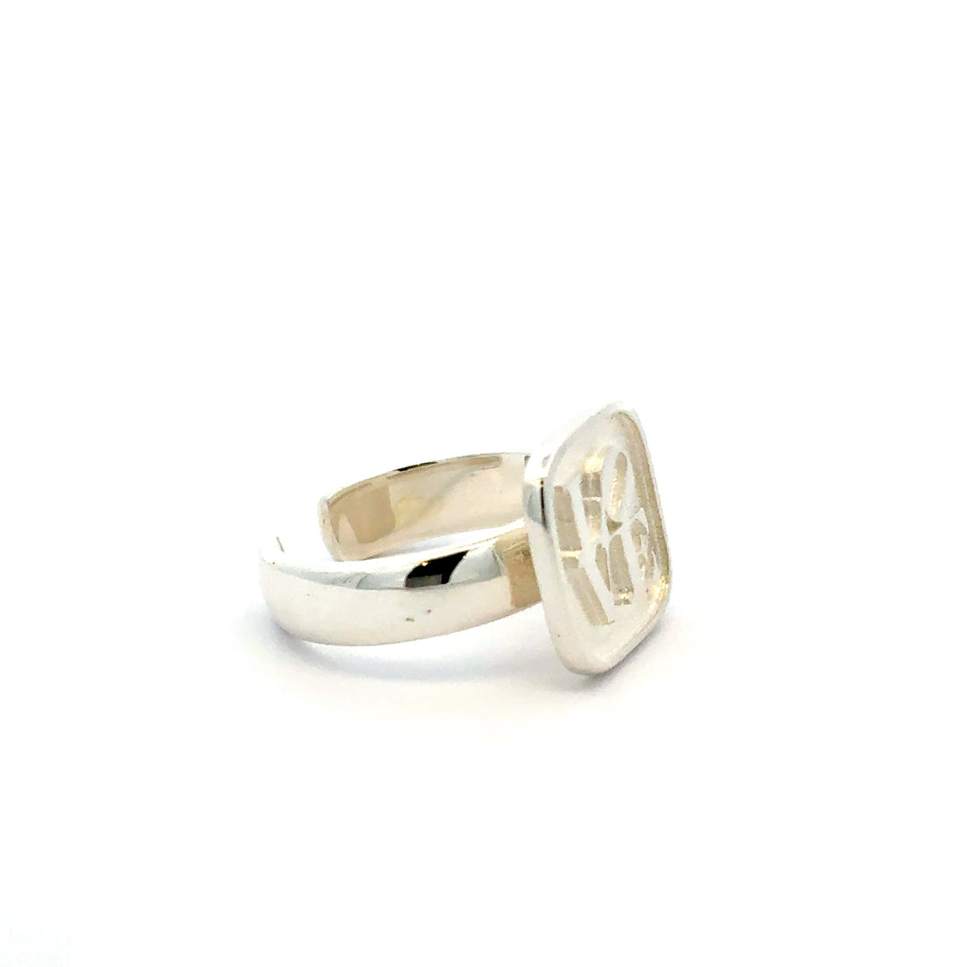 Sterling Silver Graffiti Love Ring by Blackbird Jewellery | Handmade jewellery