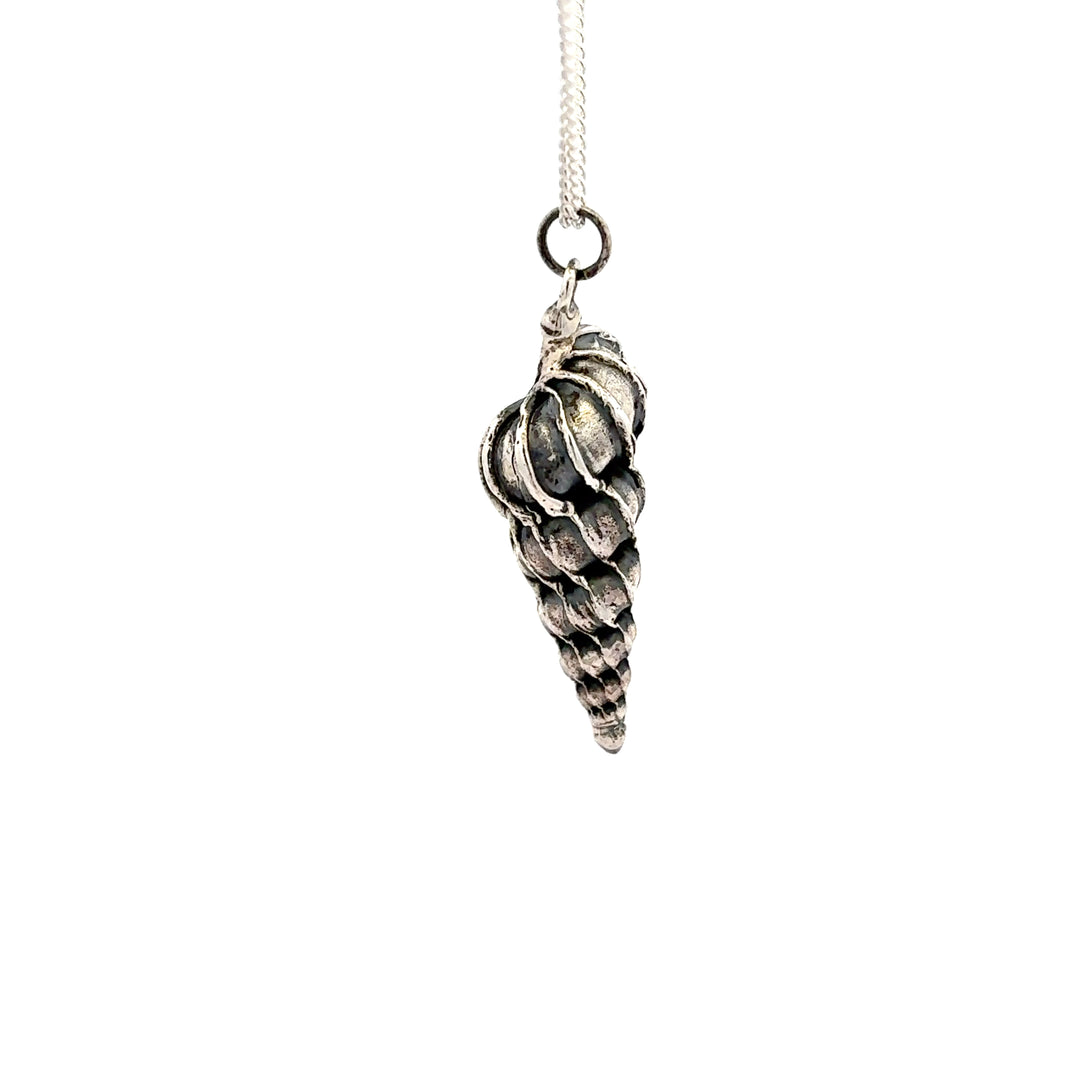 Sterling Silver Oxidized Wentletrap Shell Necklace by Blackbird Jewellery | Handmade jewellery