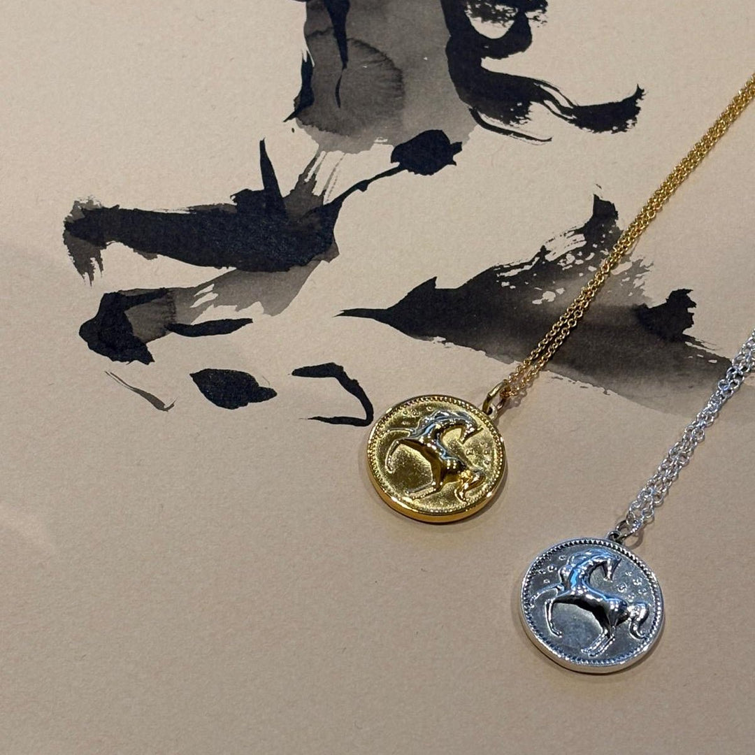 Sterling Silver Large Horse Coin Necklace by Blackbird Jewellery | Handmade jewellery