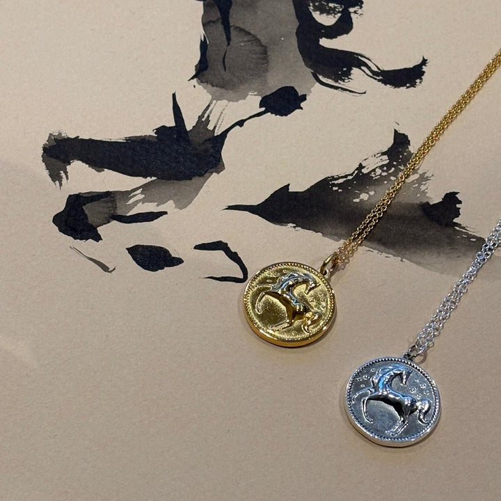 Sterling Silver Large Horse Coin Necklace by Blackbird Jewellery | Handmade jewellery