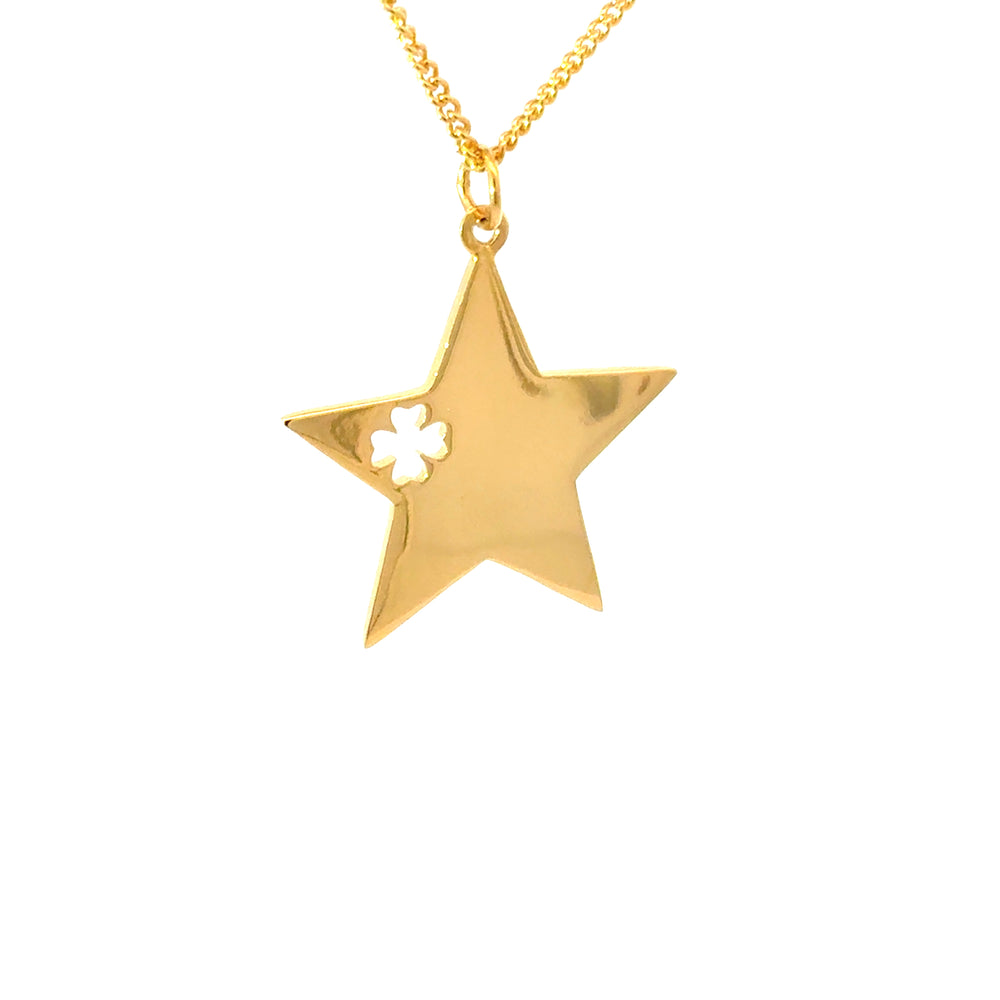 18ct Gold vermeil Lucky Star necklace with celestial and lucky symbols back view