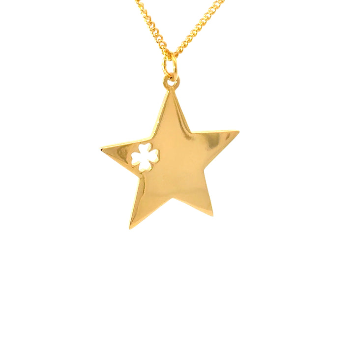 18ct Gold vermeil Lucky Star necklace with celestial and lucky symbols back view