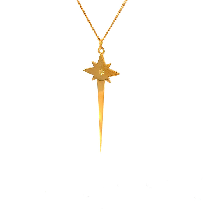 Blackbird & Star gold vermeil North Star large necklace on chain