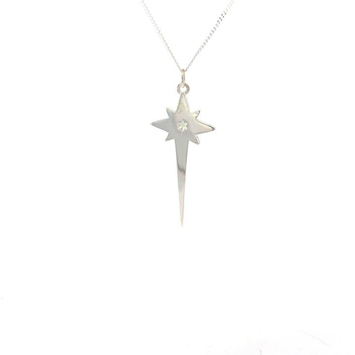 Blackbird & Star sterling silver North Star large necklace on fine chain