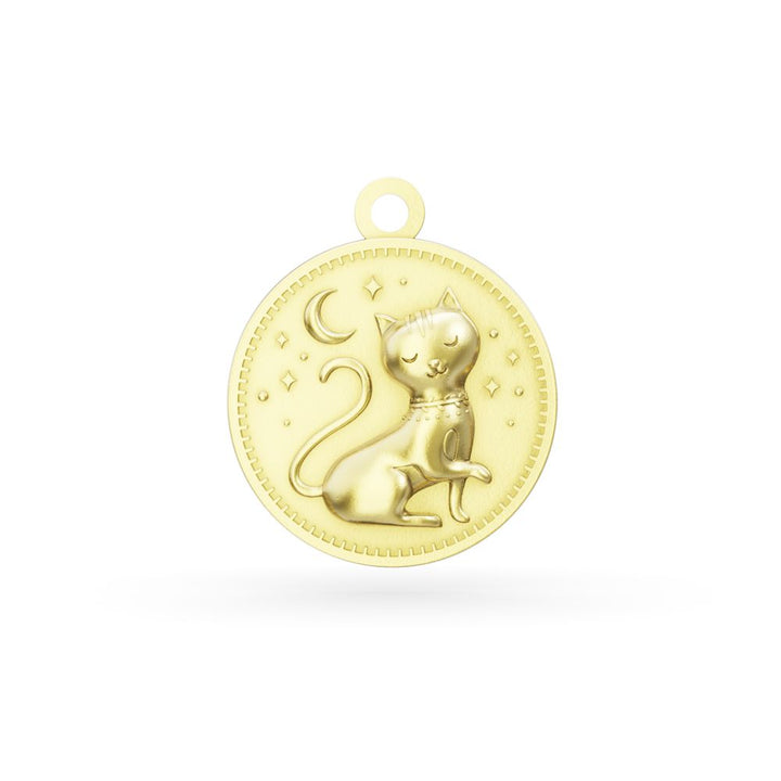 Gold Vermeil Enchanted Animals Witches Cat Charm