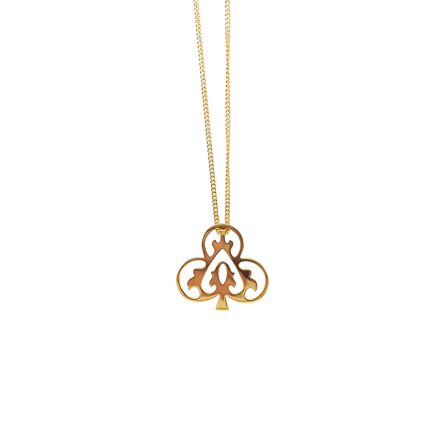 Gold Ace of Clubs Necklace