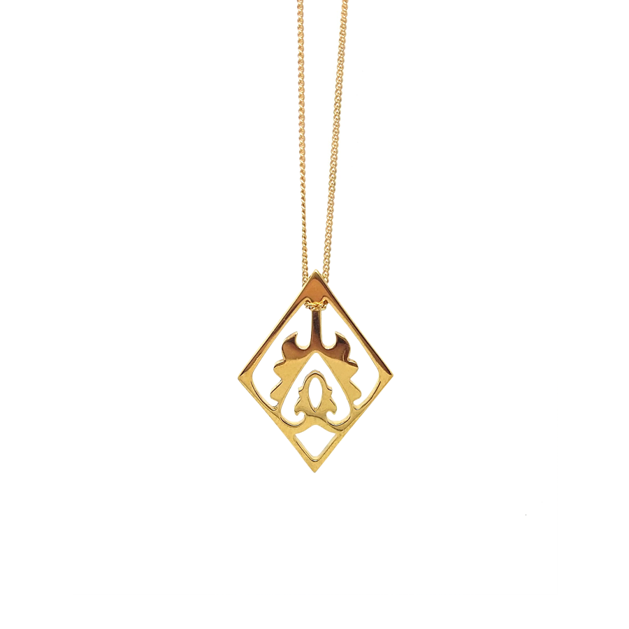 18ct Gold Vermeil Ace of Diamonds Necklace