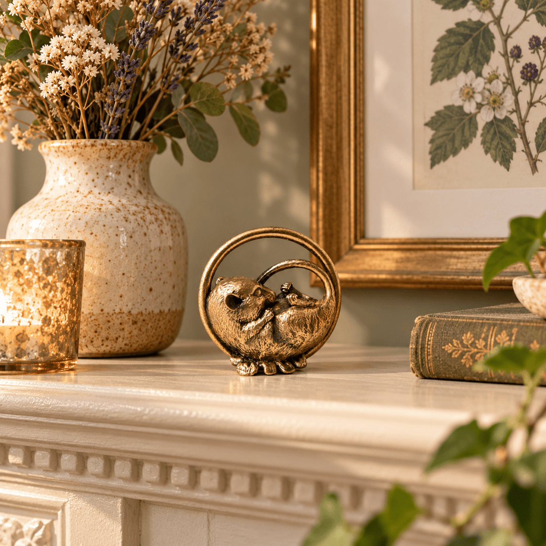 Sleeping Dormouse Miniature Bronze Sculpture by Blackbird Jewellery | Handmade jewellery