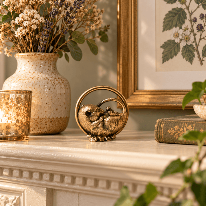Sleeping Dormouse Miniature Bronze Sculpture by Blackbird Jewellery | Handmade jewellery