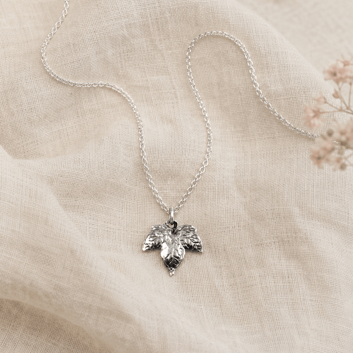 Oxidised Sterling Silver Ivy Leaf Necklace by Blackbird Jewellery | Handmade jewellery