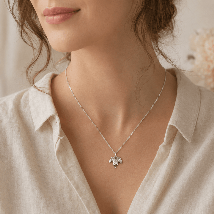 Oxidised Sterling Silver Ivy Leaf Necklace by Blackbird Jewellery | Handmade jewellery