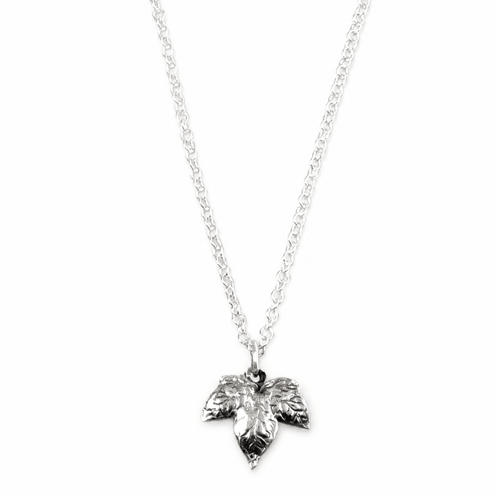 Oxidised Sterling Silver Ivy Leaf Necklace by Blackbird Jewellery | Handmade jewellery