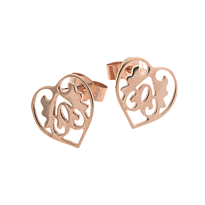 Rose Gold Vermeil Ace of Hearts Stud Earrings
