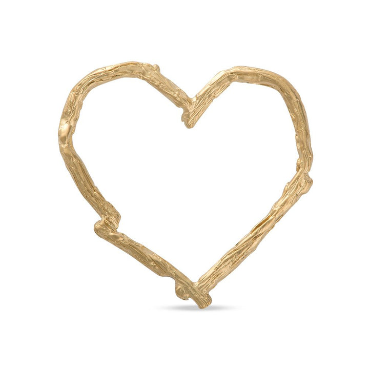 Twig Heart Charm 18ct Gold Vermeil