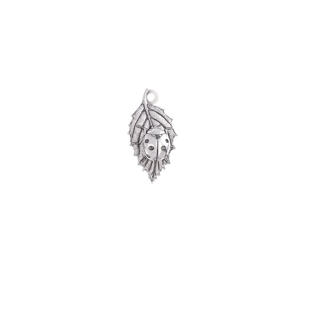 Sterling silver ladybird charm with jump ring – handmade good luck charm by Blackbird Jewellery