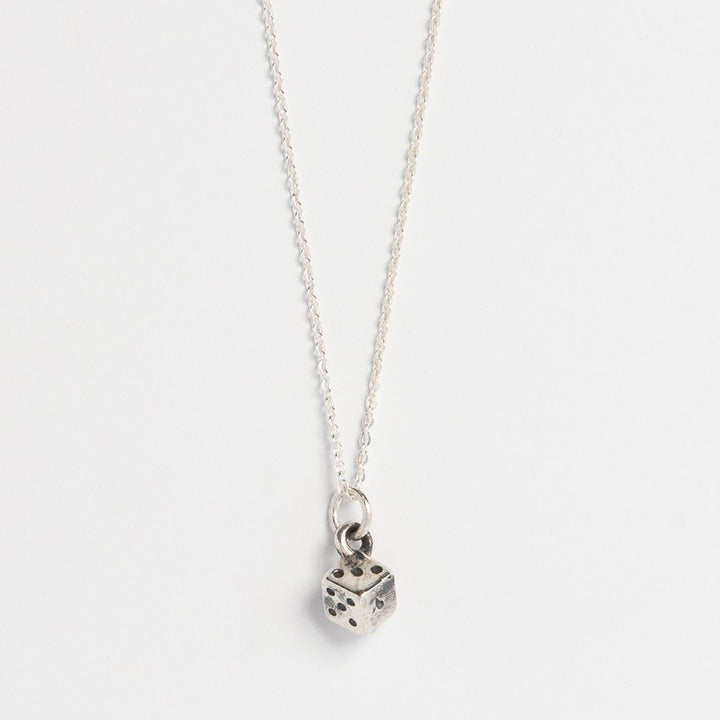 Sterling Silver Lucky Mini Dice Charm Necklace
