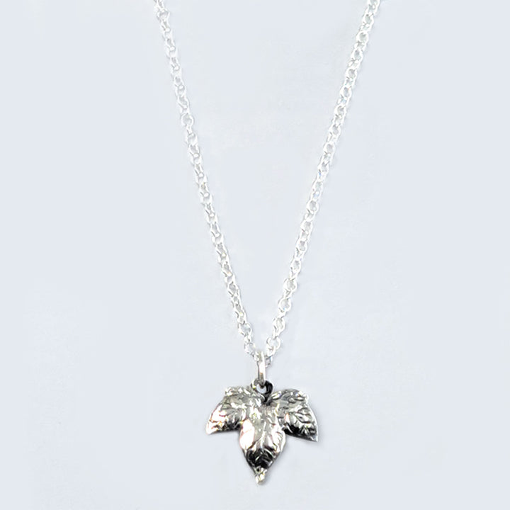 Oxidised Sterling Silver Ivy Leaf Necklace