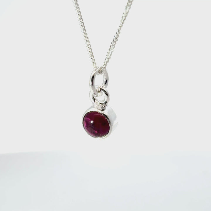 Blackbird Jewellery Sterling Silver Garnet Necklace turnaround video