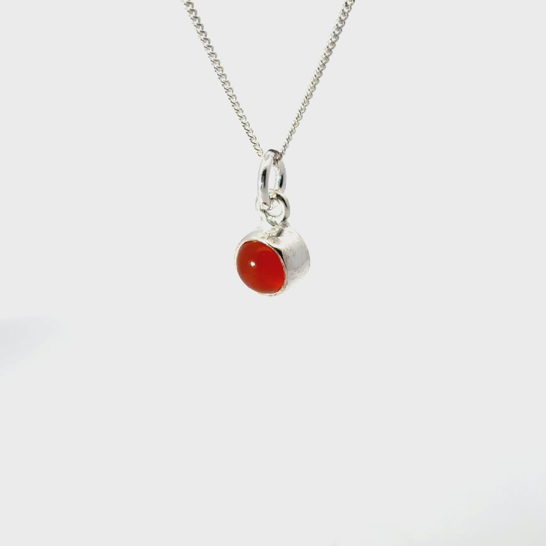 Blackbird Jewellery Sterling Silver Carnelian Necklace turnaround video