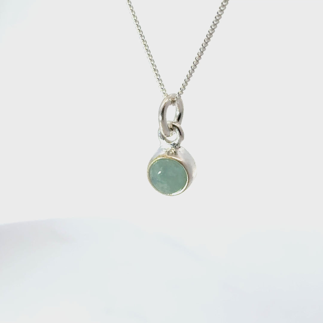 Blackbird Jewellery Sterling Silver Aquamarine Necklace with March birthstone turnaround video