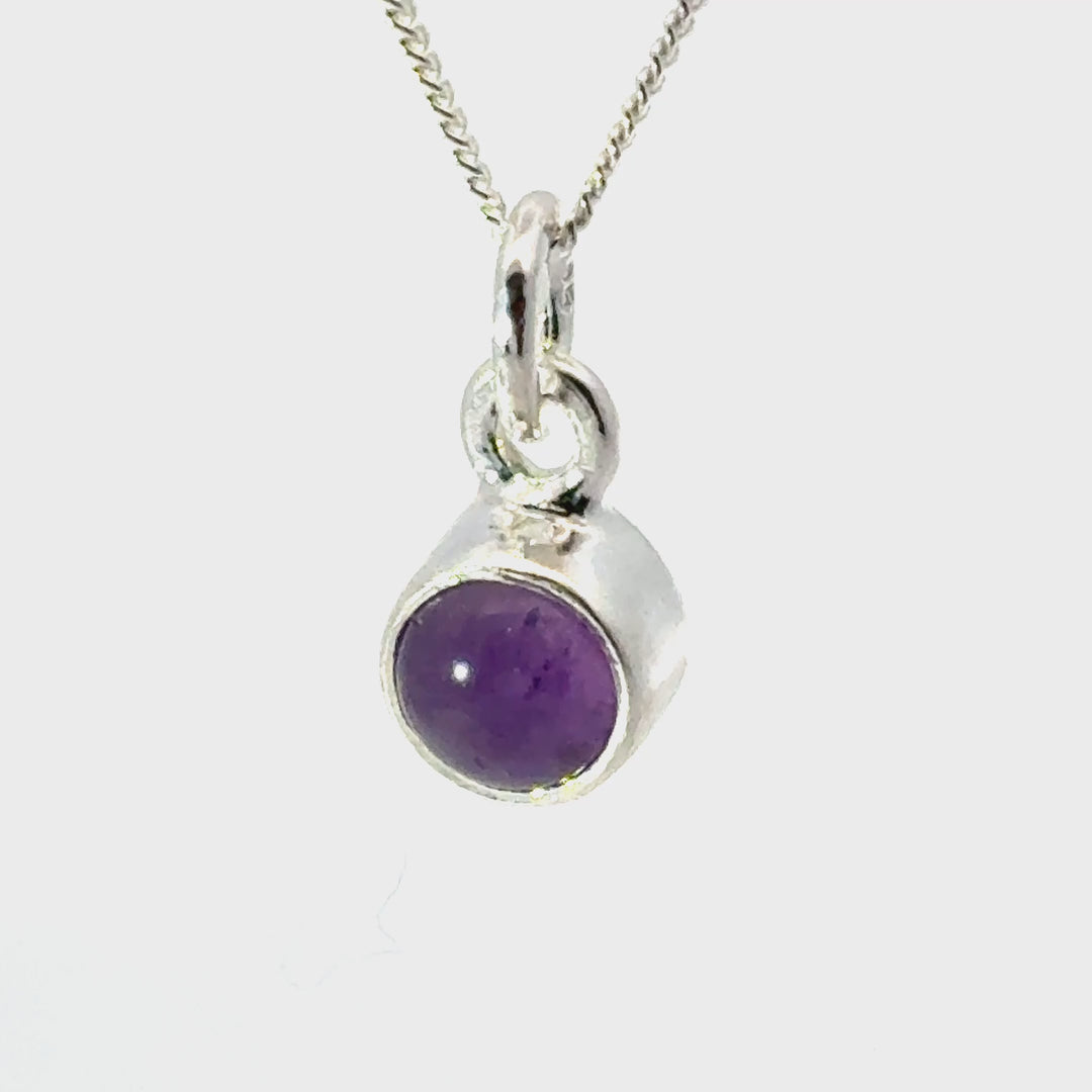Blackbird Jewellery Sterling Silver Amethyst Necklace with February birthstone turnaround video